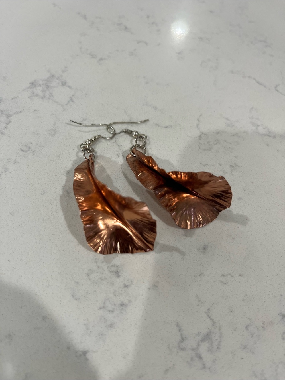 Copper Leaf Dangle Earrings - Women Jewelry